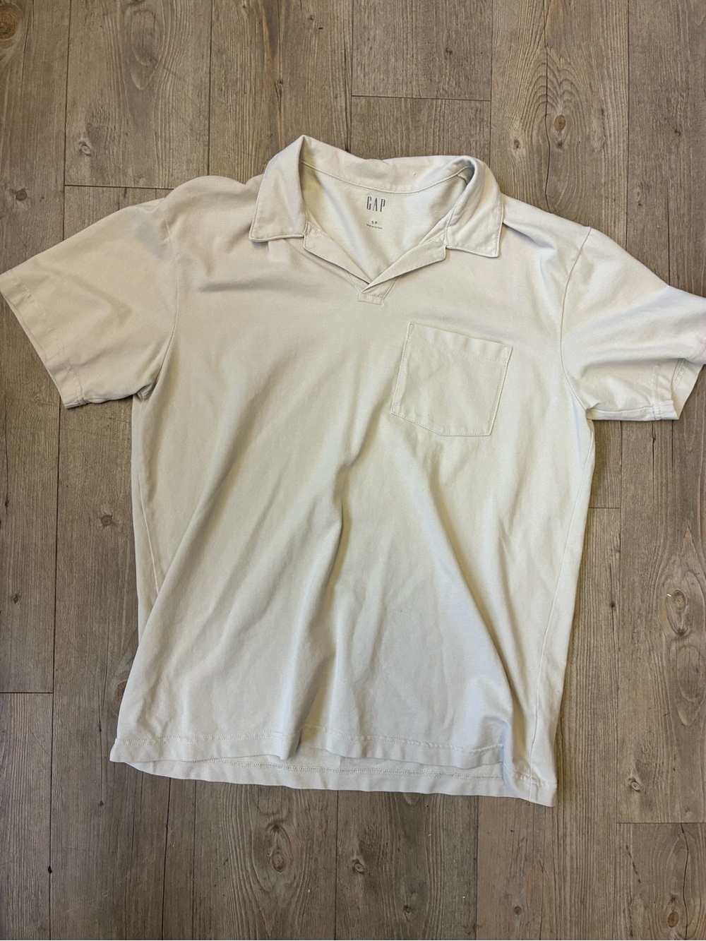 GAP Men's Short Sleeve Polo Shirt - Light Cream